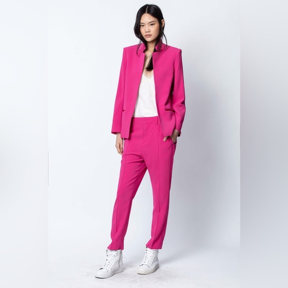 NWT $598 ZADIG & VOLTAIRE Volly Inverted Notch Collar Jacket - Picture 2 of 5